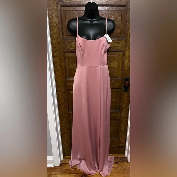 david's bridal scoop neck bridesmaid dress Chiffon Tank Scoop Neck Bridesmaid Dress